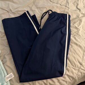 Navy Blue Pants with White Stripe